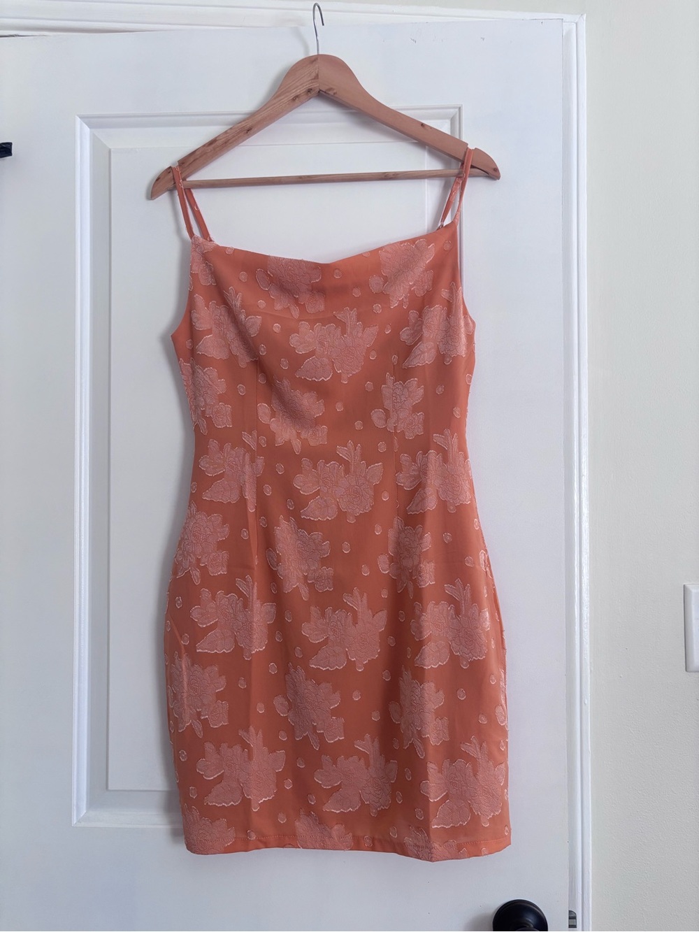 SHEIN Coral-Orange Floral Slip Dress